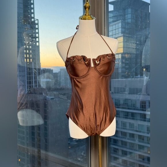 🆕 ZIMMERMANN 🧿 NWOT Devi Balconette Eyelet 1PC Bathing Suit, Sz 3AB US 8 - 10 - Picture 10 of 16